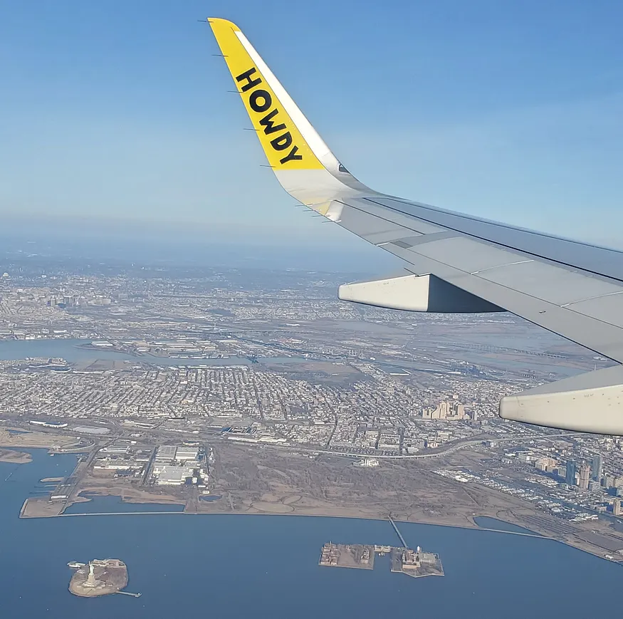 Manhattan from a Spirit Airlines flight descending into LGA on March 3, 2020.